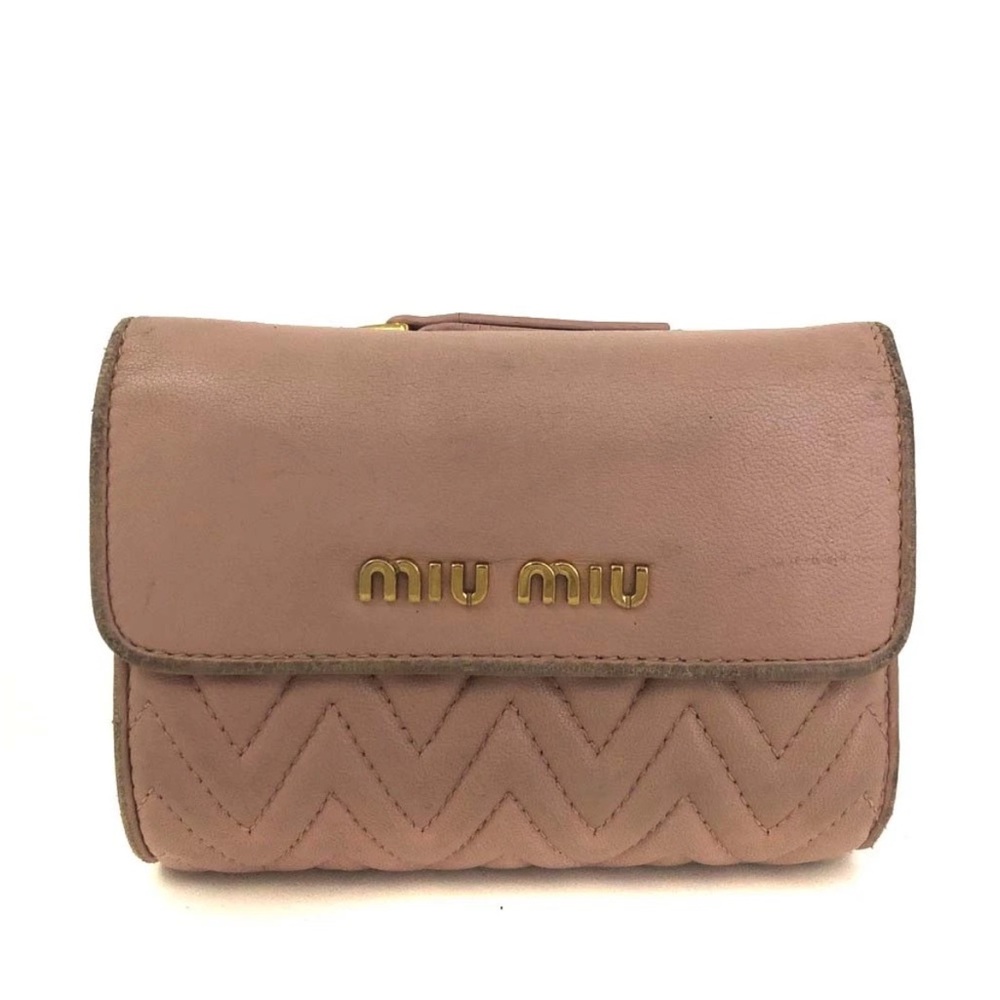 MIU MIU Matelasse Leather Trifold Wallet